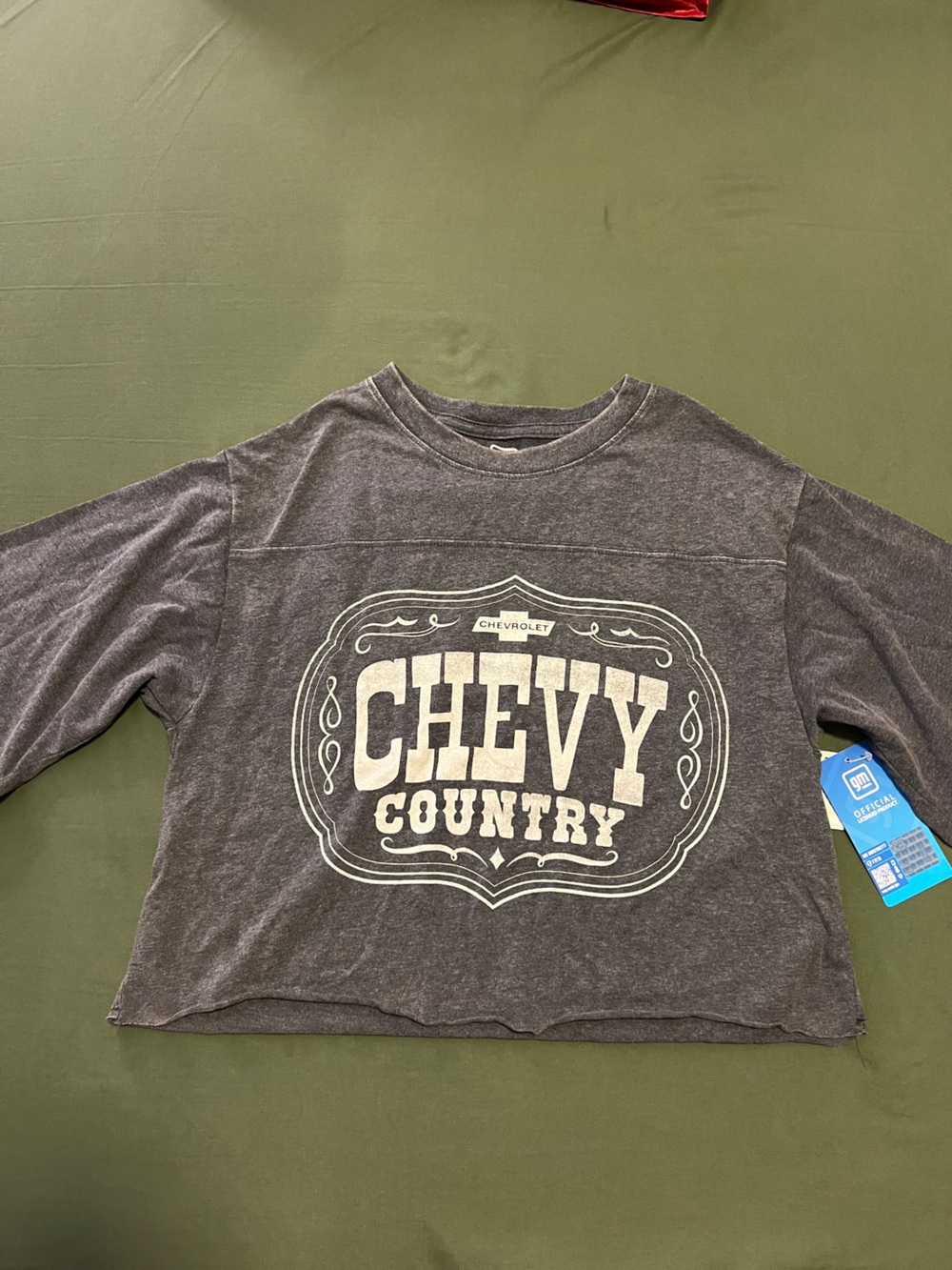Women’s Chevy Short Sleeve Shirt - Gray - Size XXS Oversized